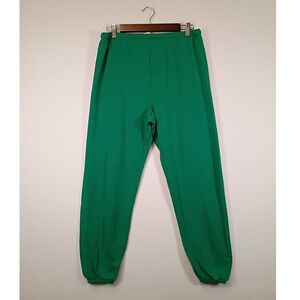 Retro Sporty Unbranded Unisex L Green Elastic Waist Jogger Sweatpants